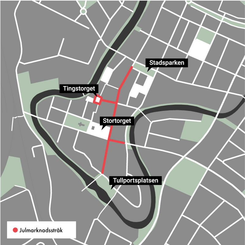 Karta för julmarknad 2023 i Ängelholm